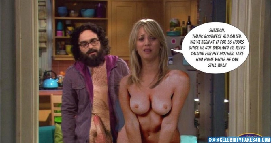 Kaley Cuoco Squeezing Tits Big Bang Theory Sex Fake 001
