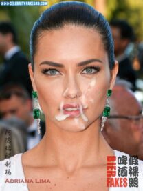 Adriana Lima Cumshot Facial Public 001