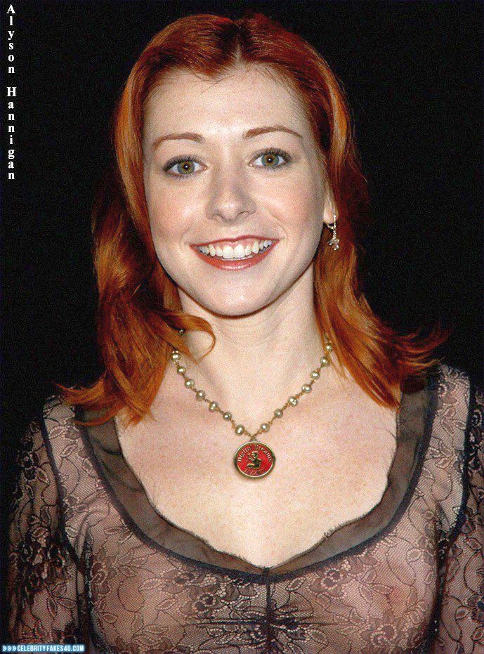 Alyson Hannigan Fake, See-Thru, Tits, Porn