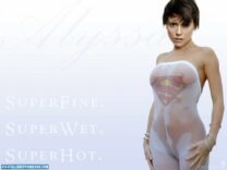 Alyssa Milano Wet See Thru Fakes 001