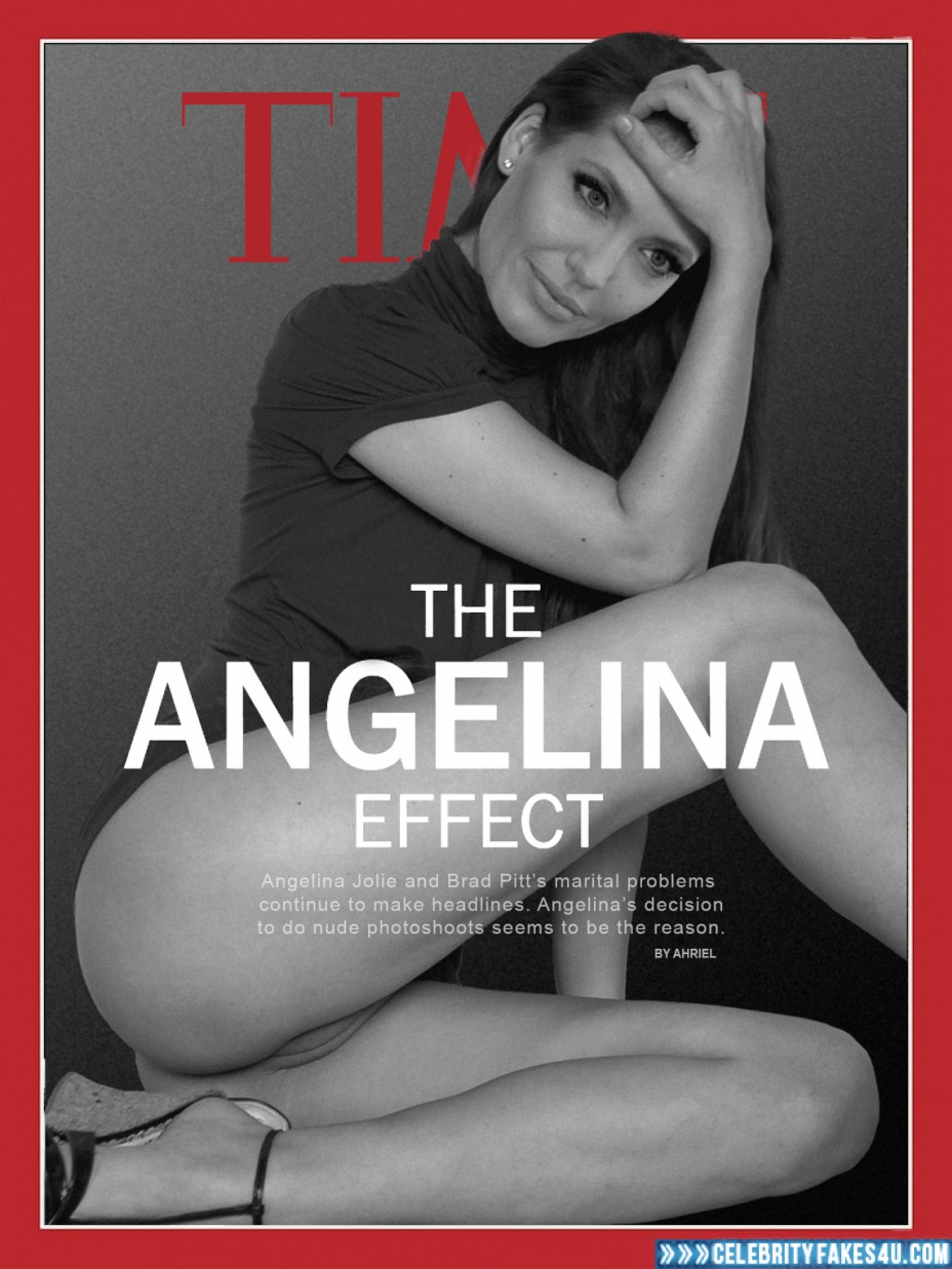 Angelina Jolie Fake, Camel Toe, Magazine Cover, Nude, Pussy, Porn