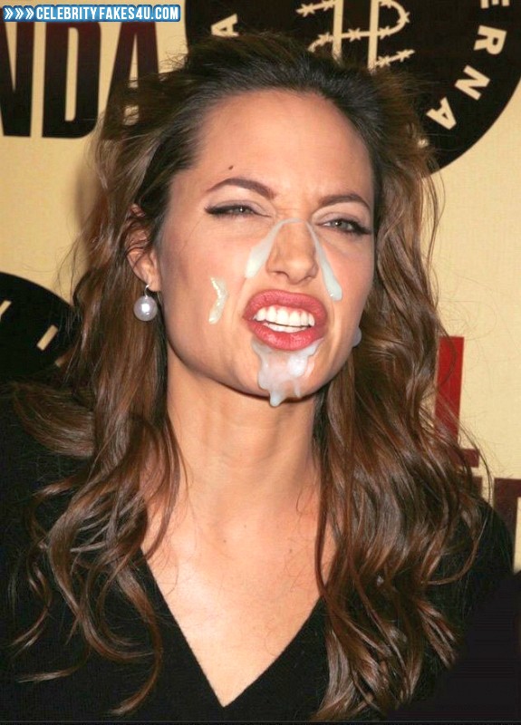 Angelina Jolie Fake, Cum Facial, Cumshot, Porn