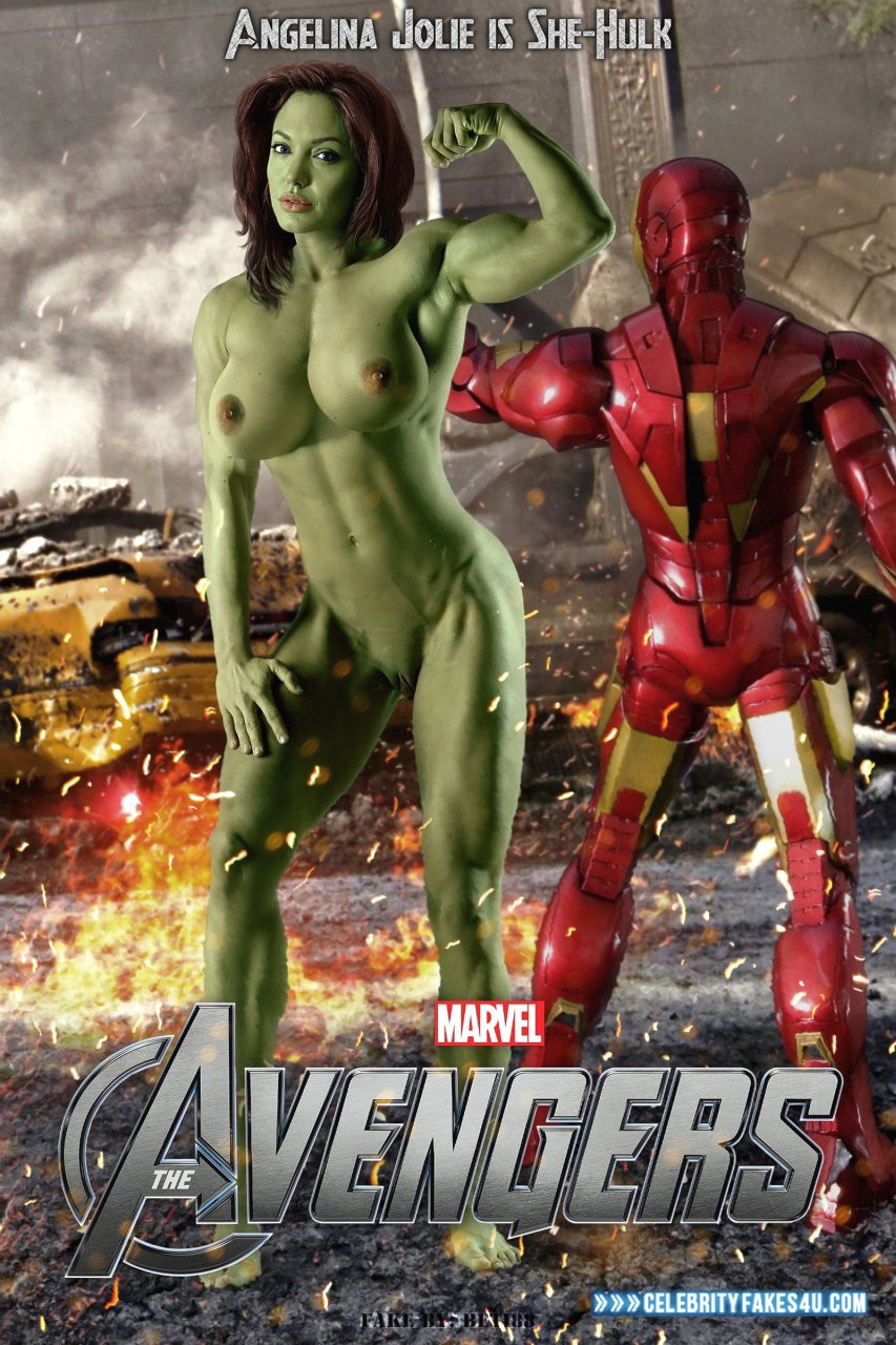 Angelina Jolie Fake, Big Tits, Movie Cover, Naked Body / Fully Nude, Nude, Series, The Avengers, The Incredible Hulk, Tits, Porn