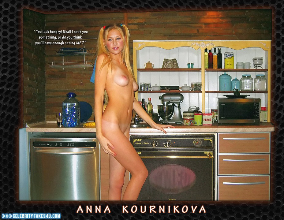 Anna Kournikova Fake, Blonde, Captioned, Naked Body / Fully Nude, Sexy Legs, Tits, Porn