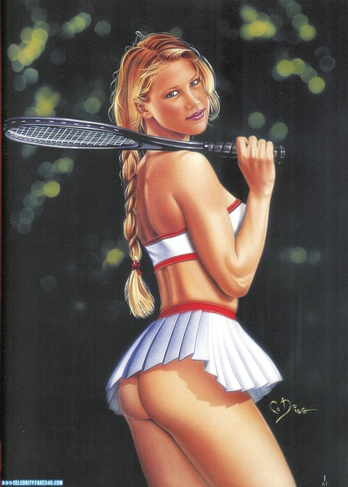 Anna Kournikova Fake, Ass, Cartoon, Skirt, Porn