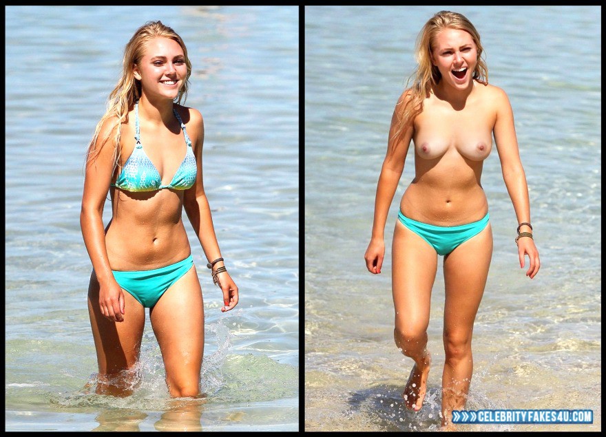 Annasophia Robb Fake, Beach, Outdoor, Public, Tits, Topless, Porn