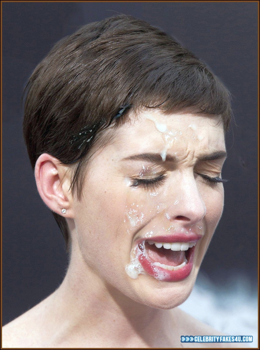 Anne Hathaway Fake, Cum Facial, Cumshot, Porn