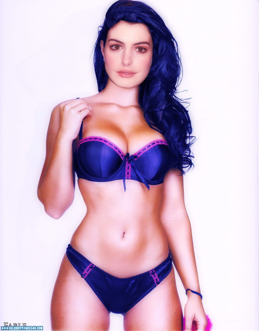 Anne Hathaway Fake, Big Tits, Lingerie, Panties, Tits, Porn