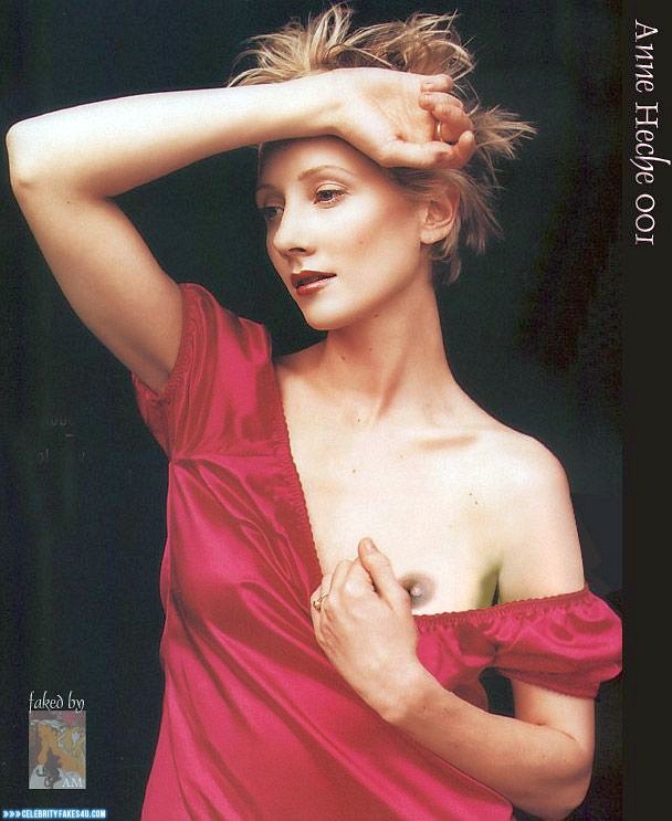 Anne Heche Fake, Blonde, Flashing Tits, Horny, Lipstick, Tits, Porn