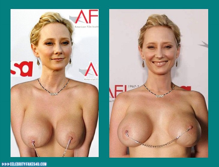 Anne Heche Fake, Blonde, Nipples Pierced, Public, Tits, Porn