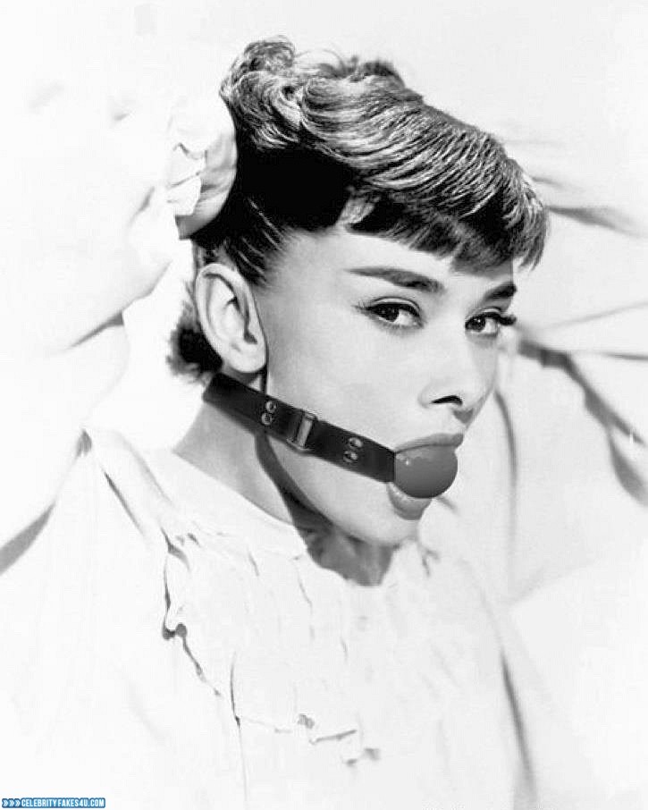 Audrey Hepburn Fake, BDSM, Horny, Mouth Gagged, Porn