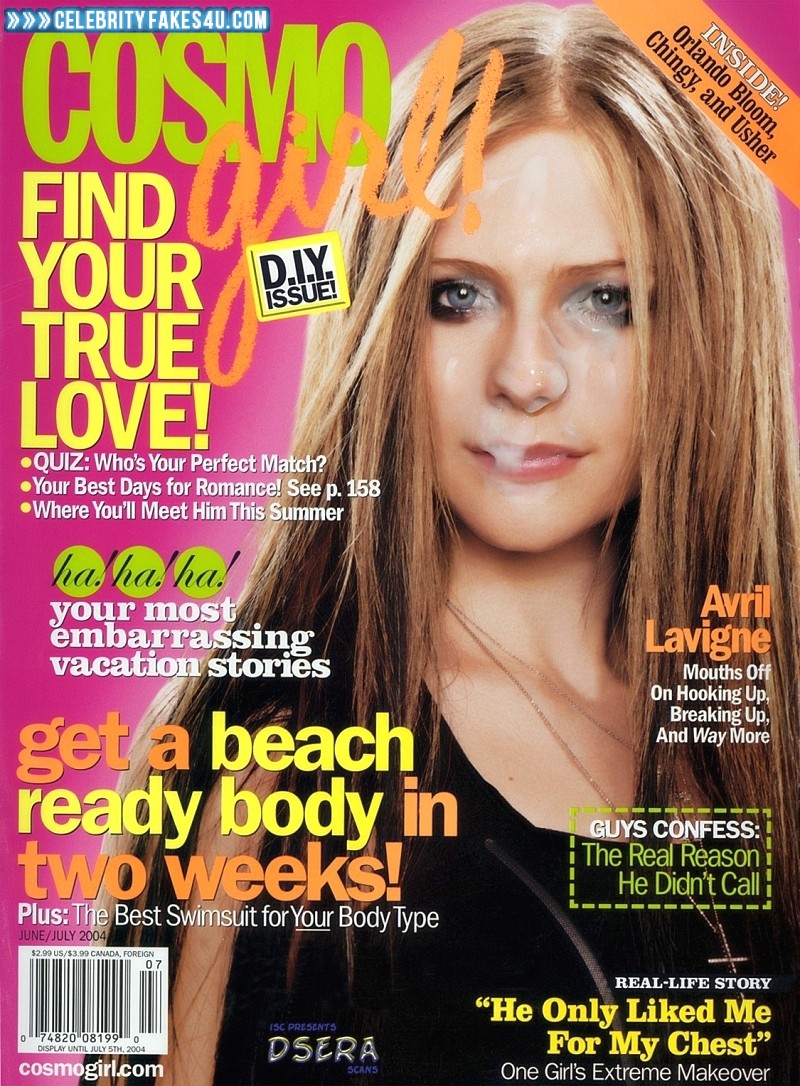 Avril Lavigne Fake, Cum Facial, Cumshot, Magazine Cover, Porn