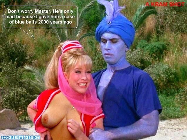 Barbara Eden Fake, Captioned, I Dream of Jeannie (TV Series), Series, Tits, Very Nice Tits, Porn