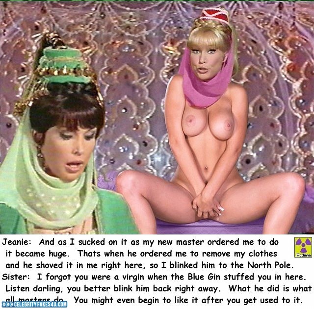 Barbara Eden Fake, Captioned, I Dream of Jeannie (TV Series), Lesbian, Masturbating, Pussy, Series, Tits, Very Nice Tits, Porn