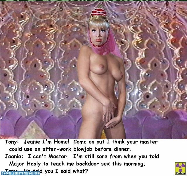 Barbara Eden Fake, Captioned, I Dream of Jeannie (TV Series), Masturbating, Naked Body / Fully Nude, Nude, Pussy, Series, Tits, Porn