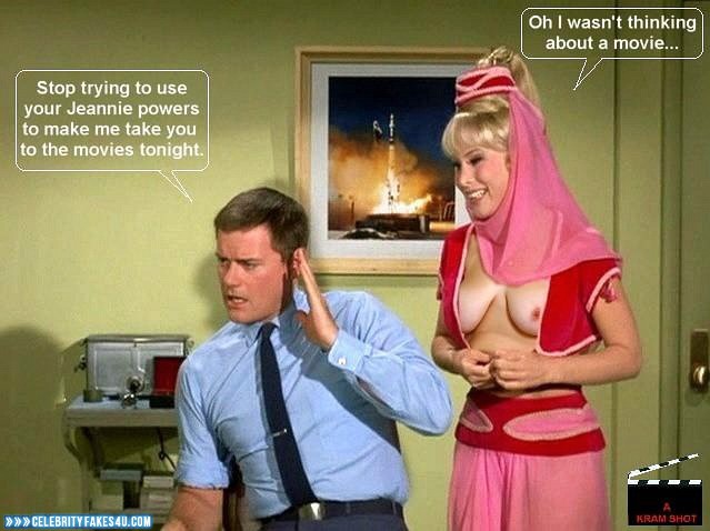 Barbara Eden Fake, Captioned, I Dream of Jeannie (TV Series), Series, Tits, Very Nice Tits, Porn