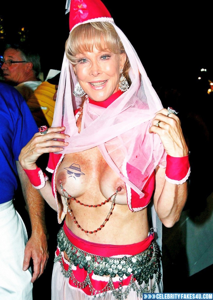 Barbara Eden Fake, I Dream of Jeannie (TV Series), Nipples Pierced, Public, Series, Tits, Porn