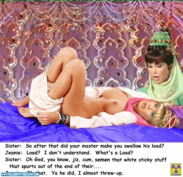 Barbara Eden Fake, Captioned, I Dream of Jeannie (TV Series), Lesbian, Nude, Panties Pulled Down, Pussy, Series, Tits, Porn