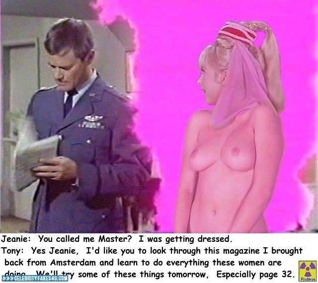 Barbara Eden Fake, Captioned, I Dream of Jeannie (TV Series), Series, Tits, Topless, Porn