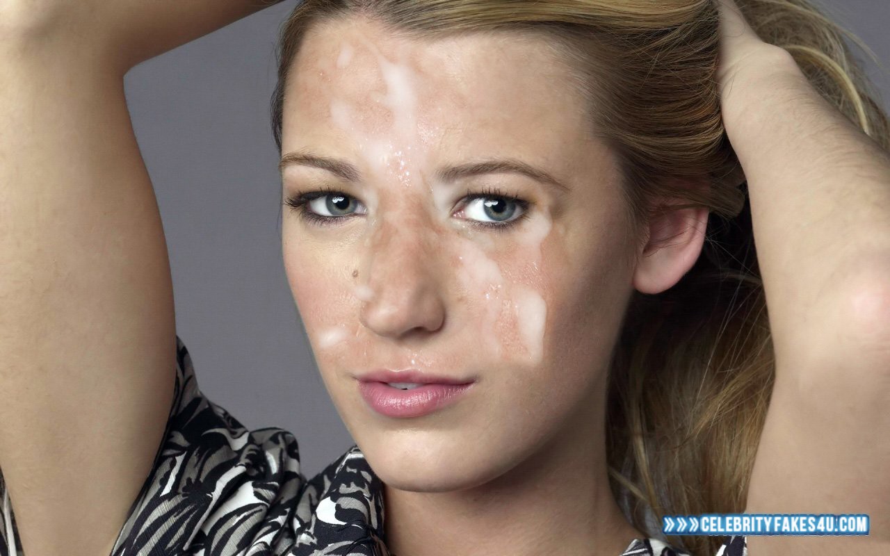 Blake Lively Fake, Cum Facial, Cumshot, Porn