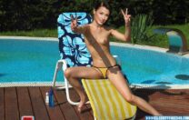 Bridget Moynahan Pool Thong Naked Fake 001