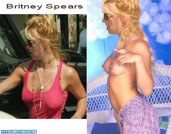 Britney Spears Fake, Nipple Pokies, Public, Porn