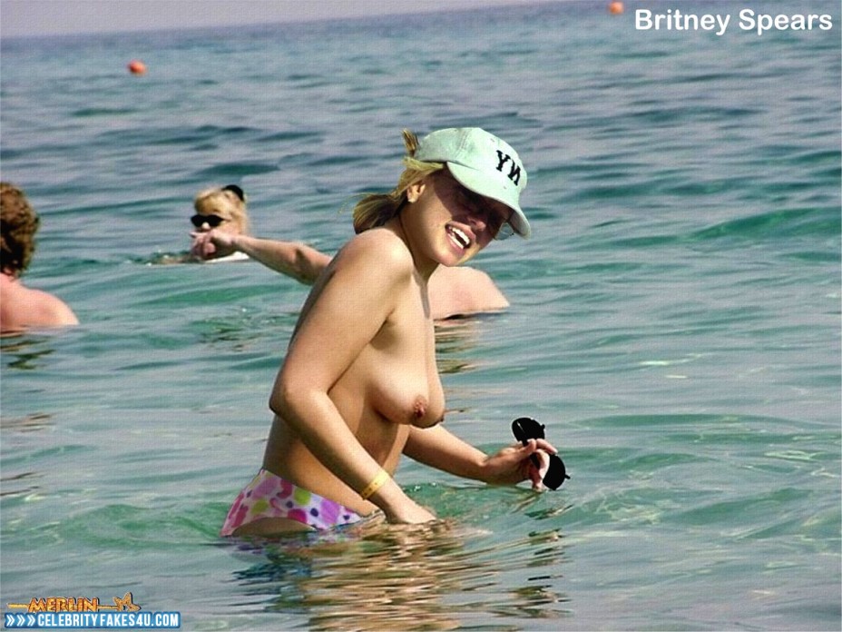 Britney Spears Fake, Beach, Tits, Voyeur, Porn