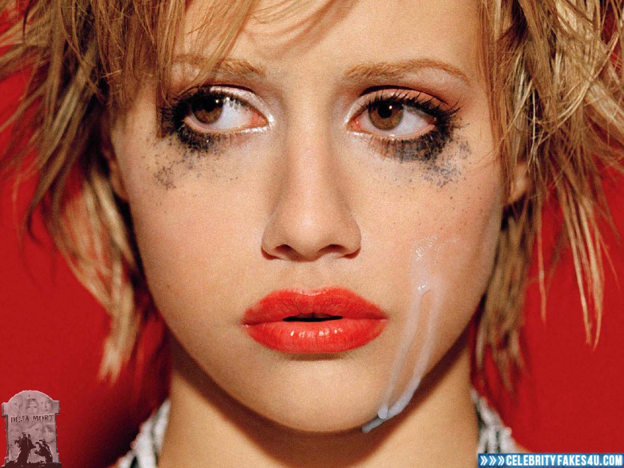 Brittany Murphy Fake, Cum Facial, Cumshot, Lipstick, Porn