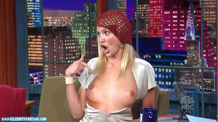 Cameron Diaz Fake, Flashing Tits, Series, The Tonight Show with Jay Leno, Tits, Porn