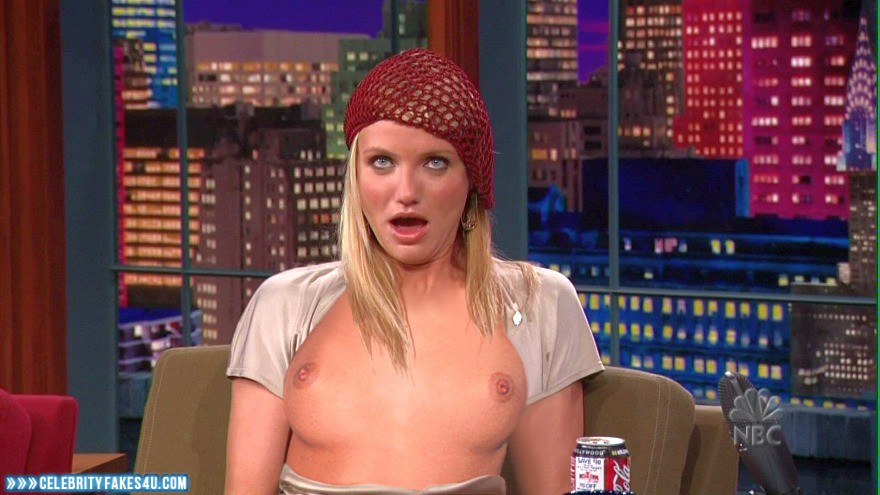 Cameron Diaz Fake, Nude, Series, The Tonight Show with Jay Leno, Tits, Porn