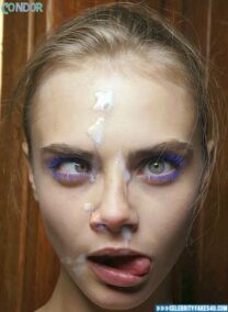 Cara Delevingne Cumshot Facial Fake 001