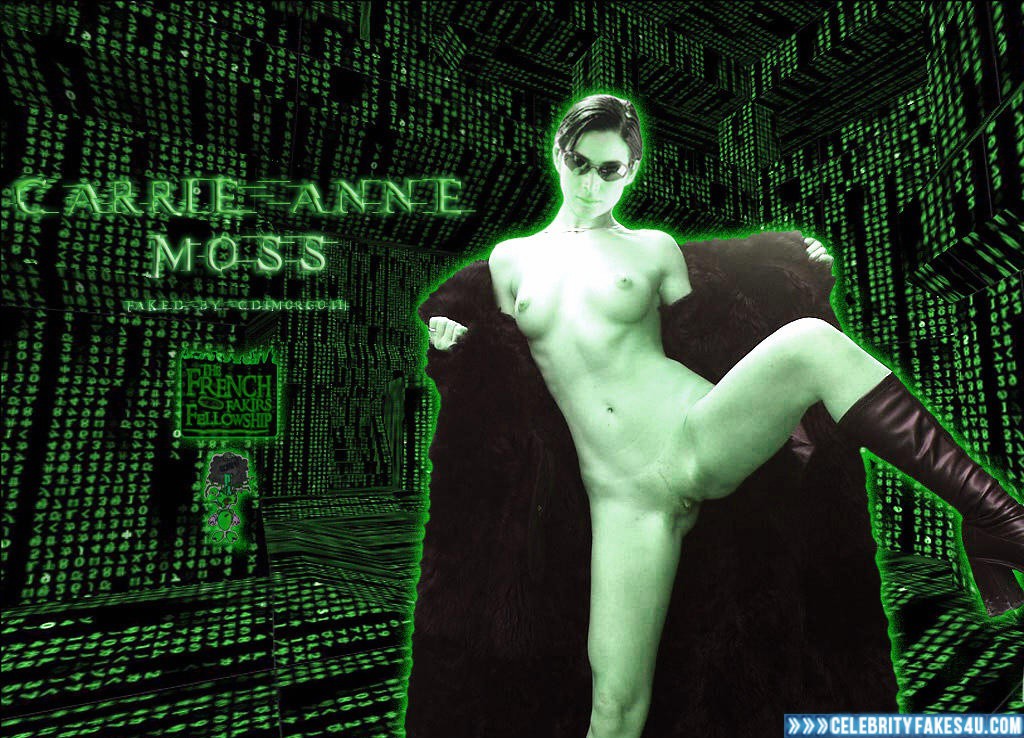 Carrie Anne Moss Fake, Flashing Tits, Glasses, Legs Spread, Naked Body / Fully Nude, Nude, Pussy, Series, The Matrix, Tits, Porn