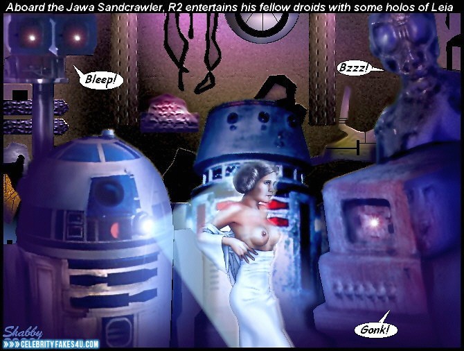 Carrie Fisher Fake, Captioned, Cartoon, Star Wars, Tits, Porn