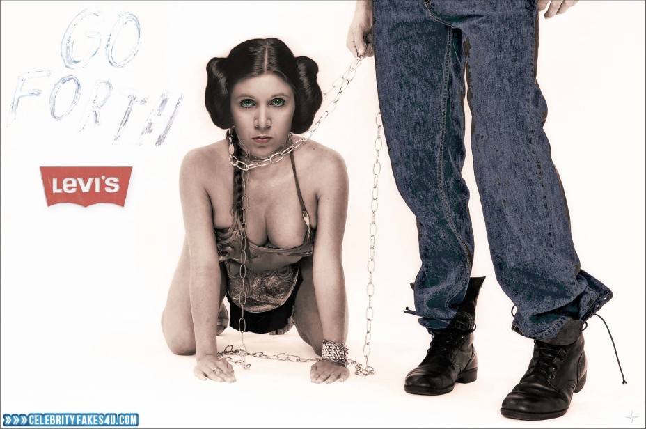 Carrie Fisher Fake, Bent Over, Collar, Star Wars, Porn