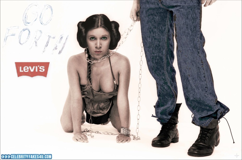 Carrie Fisher Fake, Bondage, Collar, Star Wars, Porn