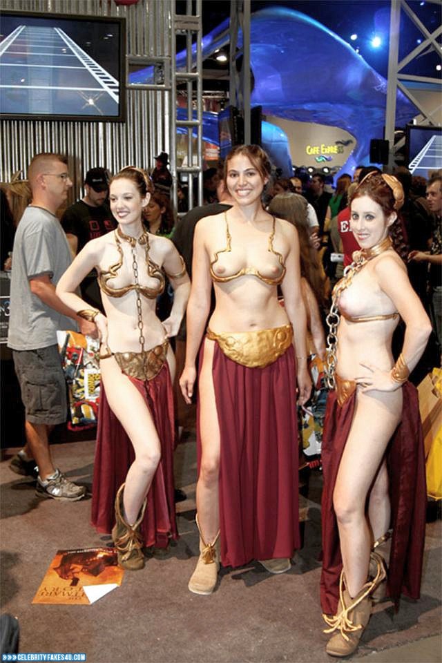 Carrie Fisher Fake, Cosplay, Public, Star Wars, Tits, Porn