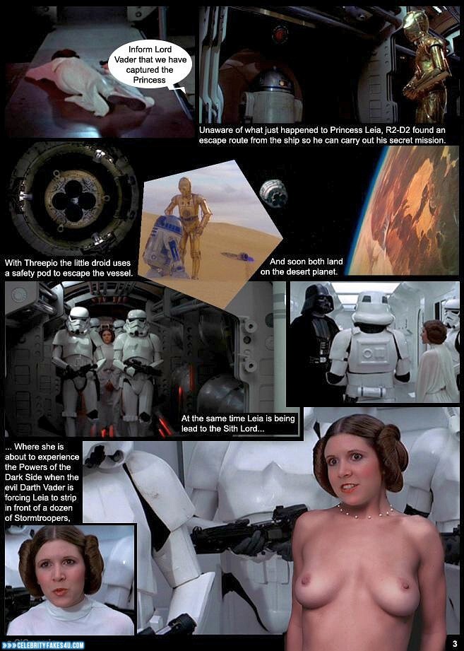 Carrie Fisher Fake, Captioned, Star Wars, Tits, Porn