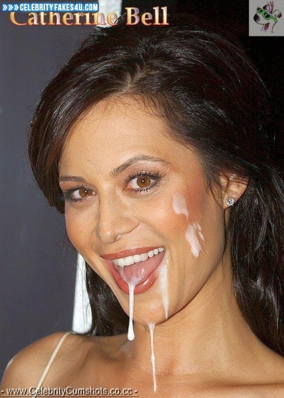 Catherine Bell Fake, Cum Facial, Licking Cum, Porn