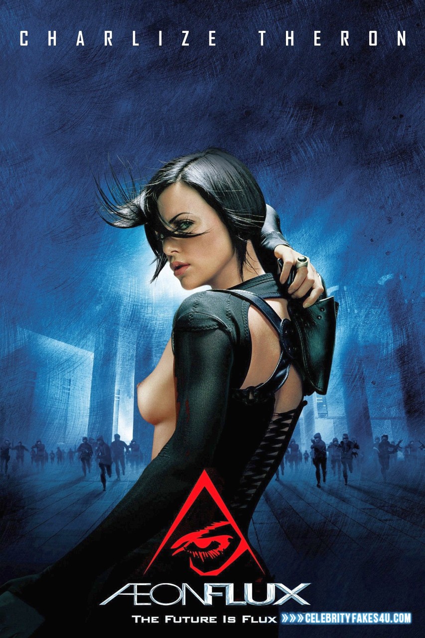 Charlize Theron Fake, Aeon Flux (TV Series), Horny, Movie Cover, Sideboob, Porn