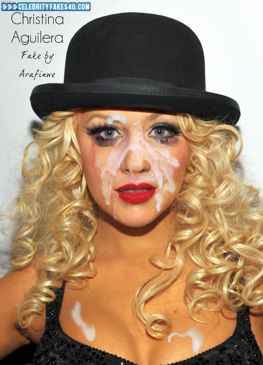 Christina Aguilera Fake, Blonde, Cum Facial, Lipstick, Porn