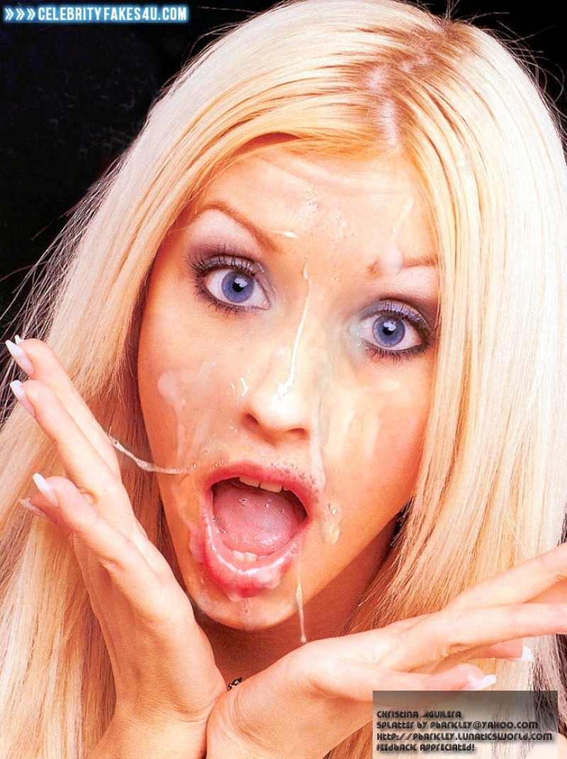 Christina Aguilera Fake, Blonde, Cum Facial, Porn