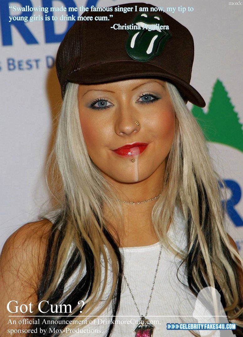 Christina Aguilera Swallows Cum 001 « Celebrity Fakes 4U