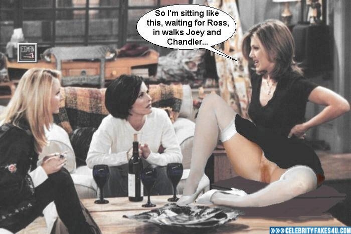 Courteney Cox Fake, Captioned, Friends, Pantiless, Upskirt, Porn