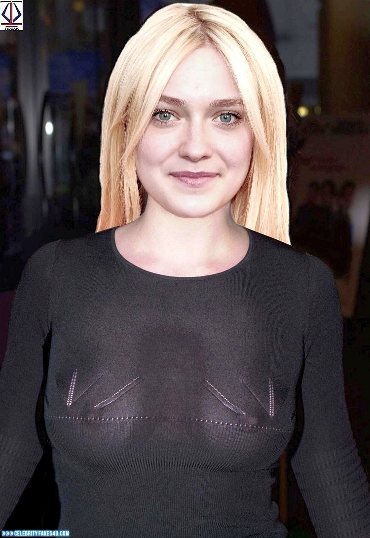 Dakota Fanning Fake, Blonde, Nude, Public, See-Thru, Tits, Porn