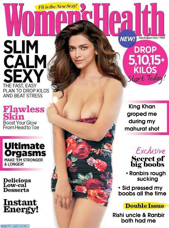 Deepika Padukone Fake, Brunette Hair, Horny, Magazine Cover, Nude, Tits, Porn