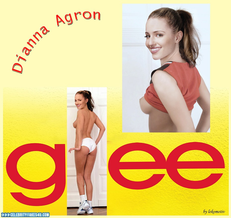 Dianna Agron Fake, Glee (TV Series), Panties, Sideboob, Porn