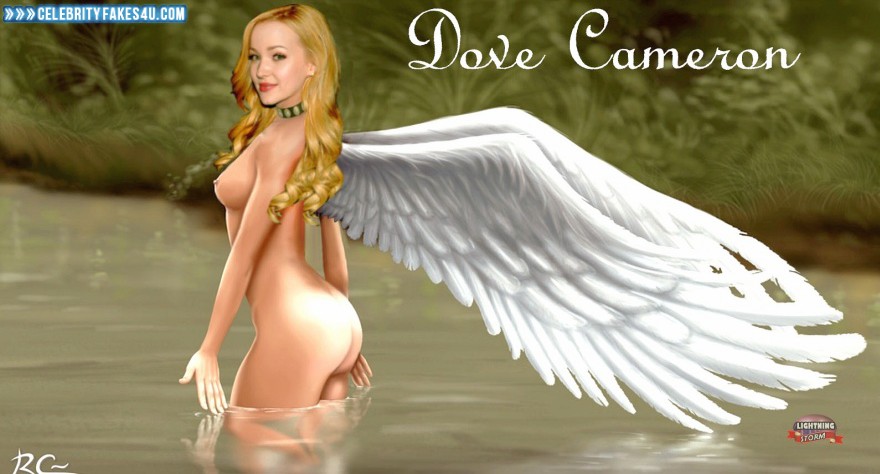 Dove Cameron Fake, Ass, Blonde, Lipstick, Nude, Sideboob, Tits, Wet, Porn