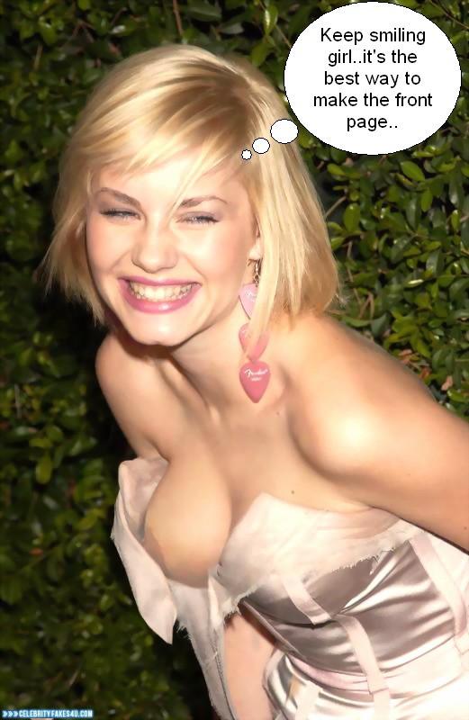 Elisha Cuthbert Fake, Captioned, Nip Slip, Porn