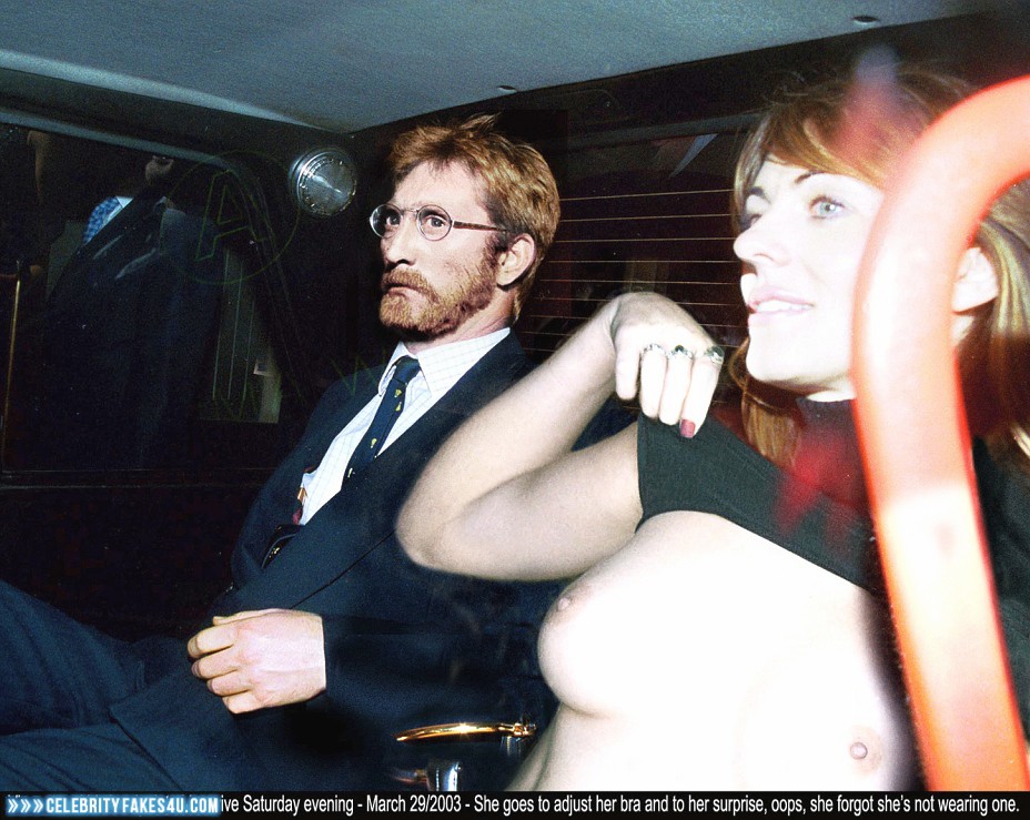 Elizabeth Hurley Fake, Captioned, Flashing Tits, Homemade, Porn