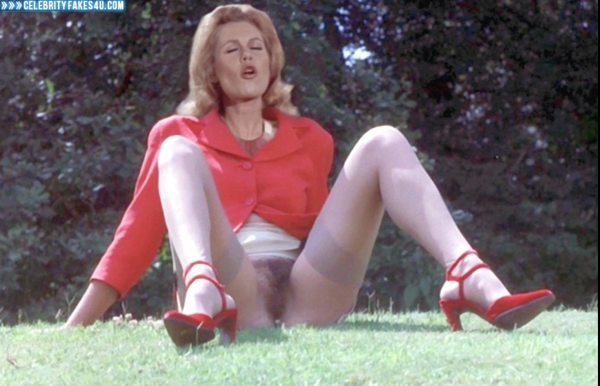 Elizabeth Montgomery Fake, Heels, Horny, Legs Spread, Outdoor, Pantiless, Stockings, Porn